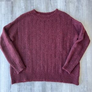 BDG Deep Burgundy Long Sleeve Crew Neck Knit Sweater Size Small